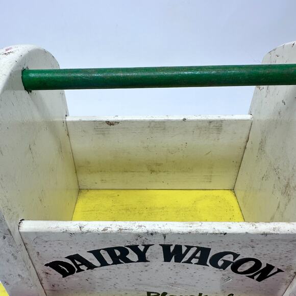 VINTAGE PLAYSKOOL DAIRY WOOD MILK WAGON PULL TOY - Picture 8 of 9